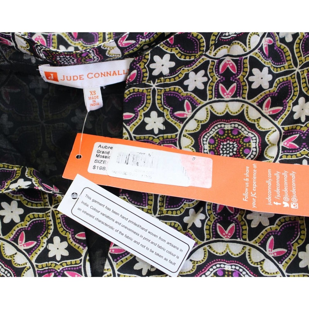 NWT Jude Connally Medallion Mosaic Print Tiered Midi Maxi Dress Size XS Tie - Picture 3 of 8